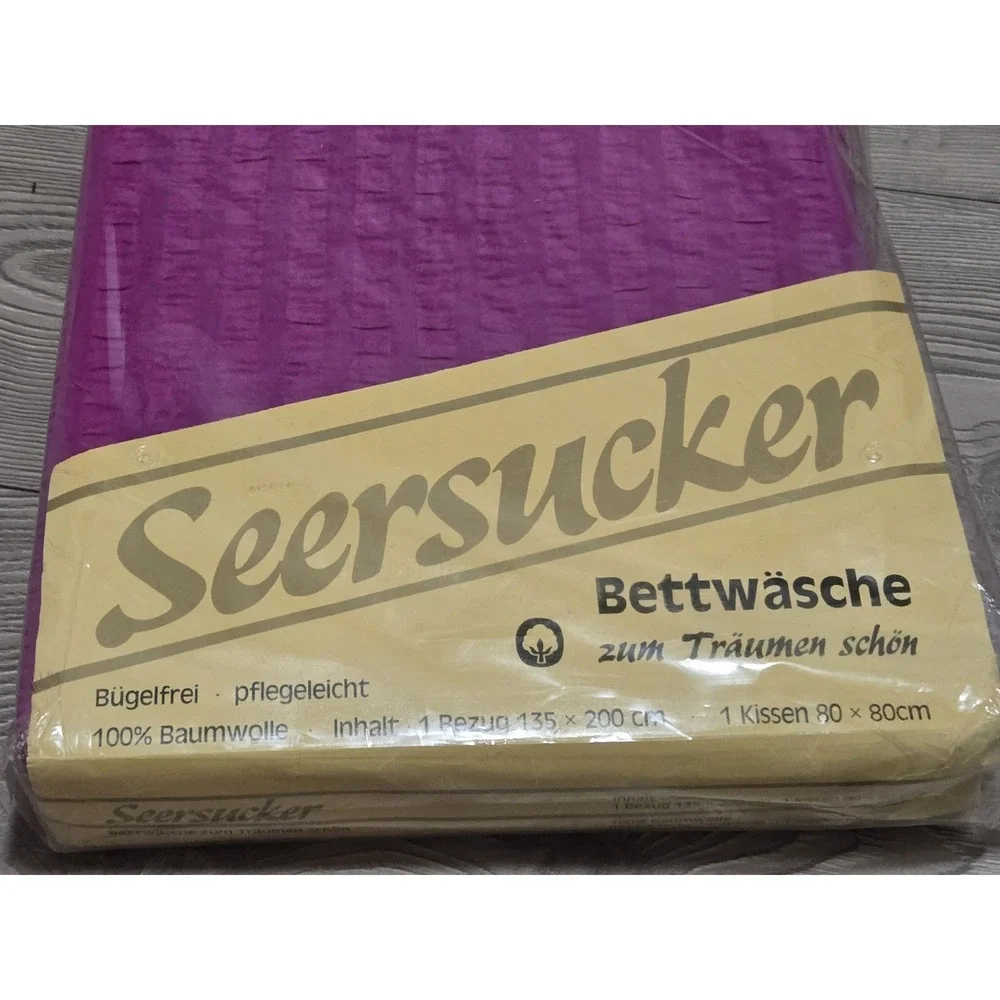 Seersucker Bettwasche Pink Duvet Cover 135x200 Cm Pillowcase 80x80 Cotton German